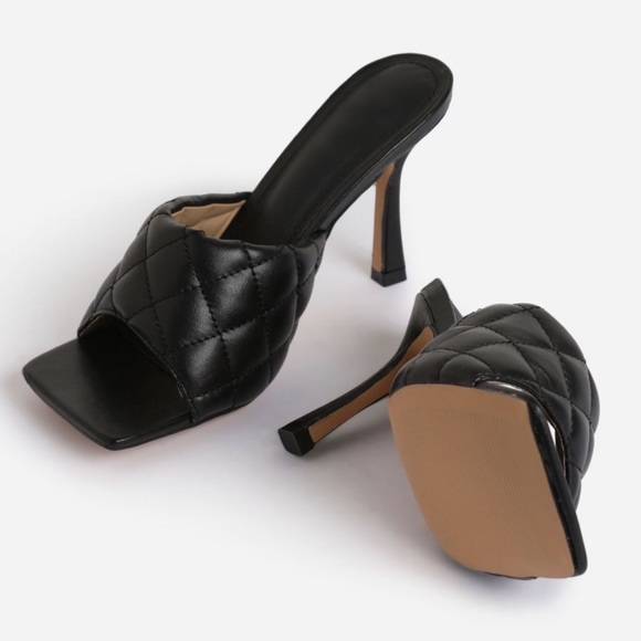 Black Quilted High Heels - Picture 4 of 8